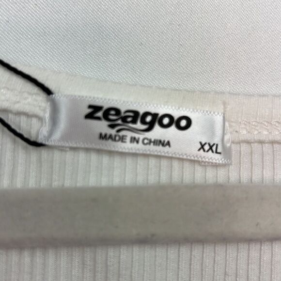 Zeagoo White ribbed long sleeve bodysuit Size XXL NWT - Picture 10 of 11